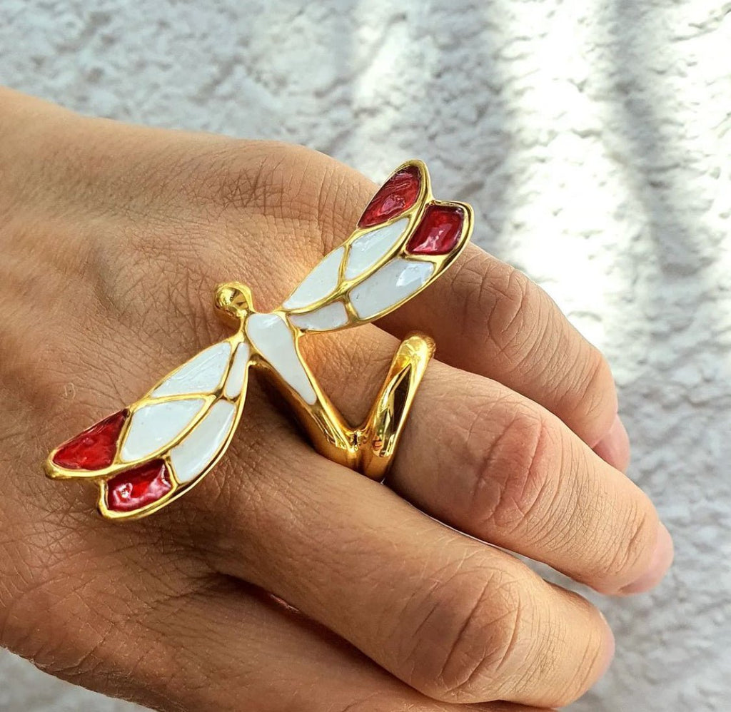 AnimazulEleonora VariniEleonora Varini - Dragonfly Ring Red & White