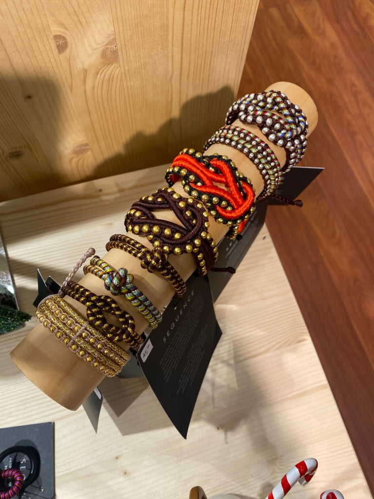 AnimazulSequence CollectionSequence Collection - Open Knot Beaded Bracelet - Brown & Gold