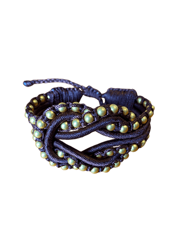 AnimazulSequence CollectionSequence Collection - Open Knot Beaded Bracelet - Brown & Gold