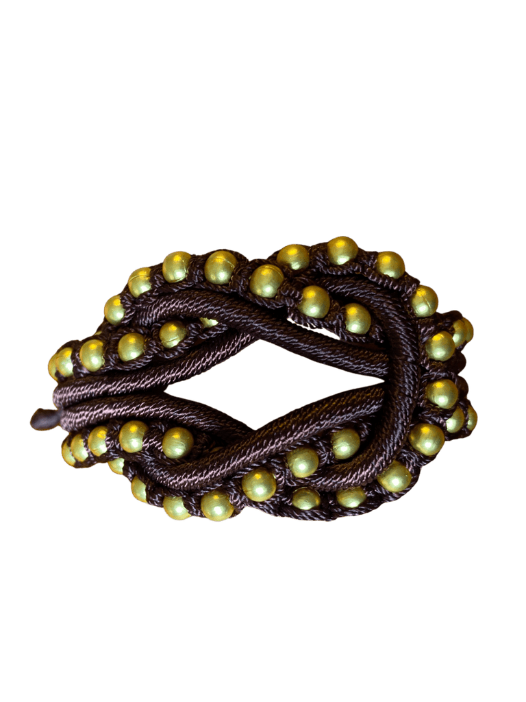AnimazulSequence CollectionSequence Collection - Open Knot Beaded Bracelet - Brown & Gold