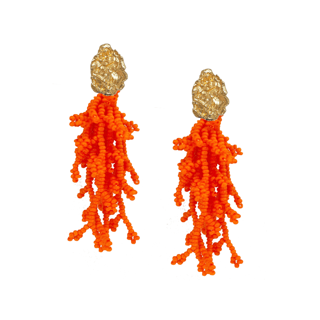 AnimazulAnimazulJetlagmode - Orange Coral Earrings (2 in 1)